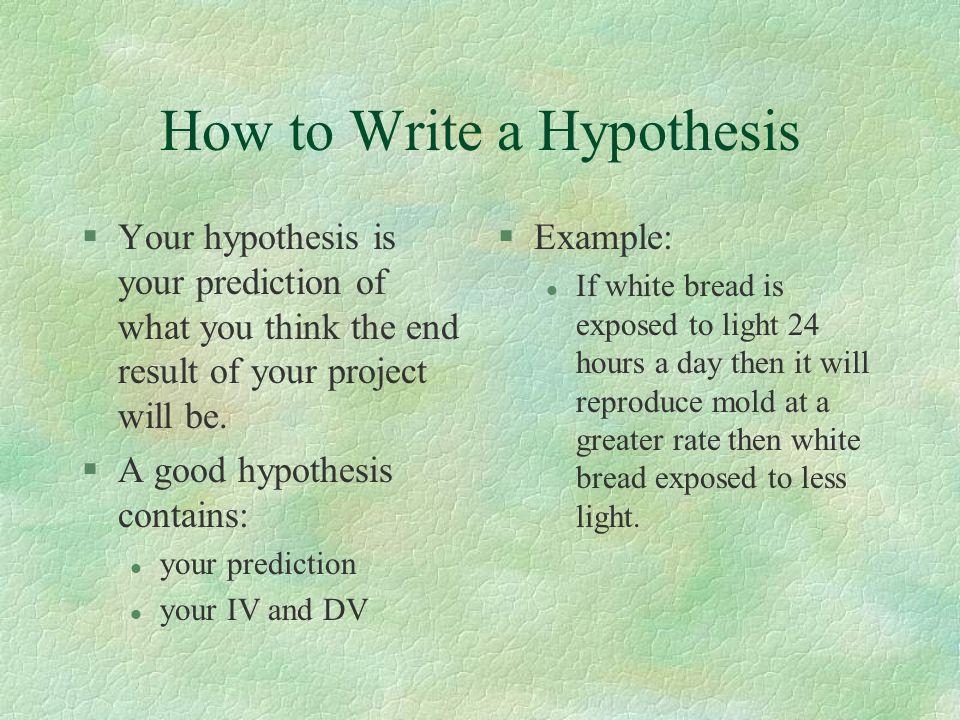 How to write a hypothesis sample